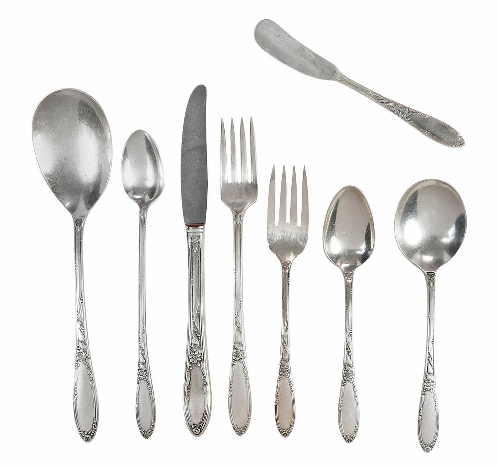 Appraisal: Virginia Heirloom Sterling Flatware Pieces American th century eight piece