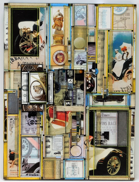 Appraisal: RODERICK SLATER DOOR COLLAGE MIXED MEDIA PAINTING United States -