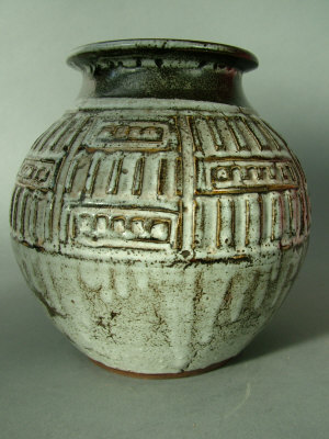 Appraisal: A studio pottery earthenware vase in the manner of Ladi