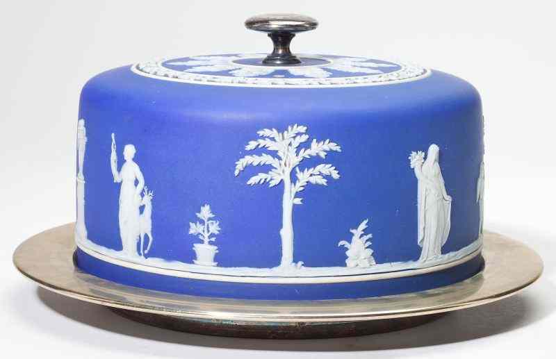 Appraisal: Wedgwood Jasperware Cheese Keepermid to late th century blue jasper