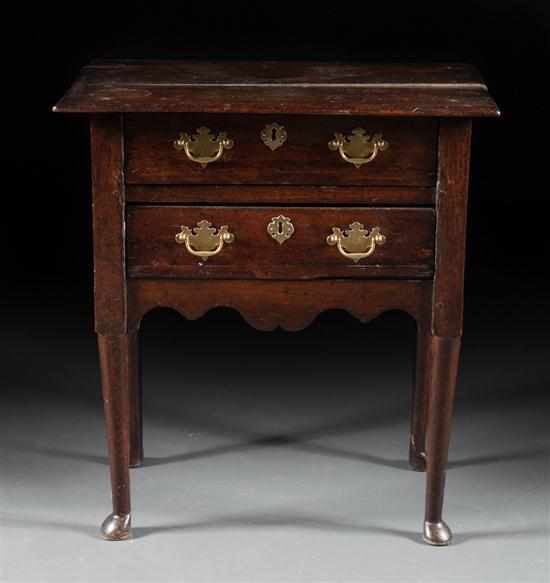 Appraisal: George III Queen Anne style oak worktable early th century