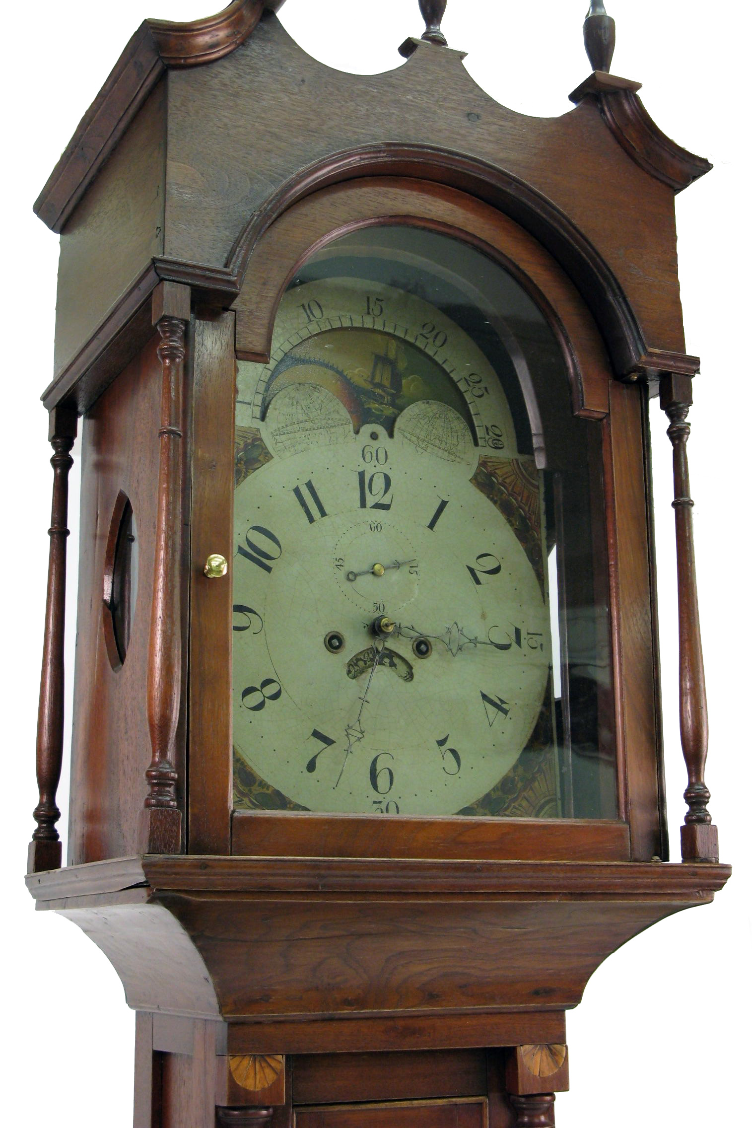 Appraisal: FEDERAL STYLE MAHOGANY AND WALNUT TALL CASE FLOOR CLOCK American