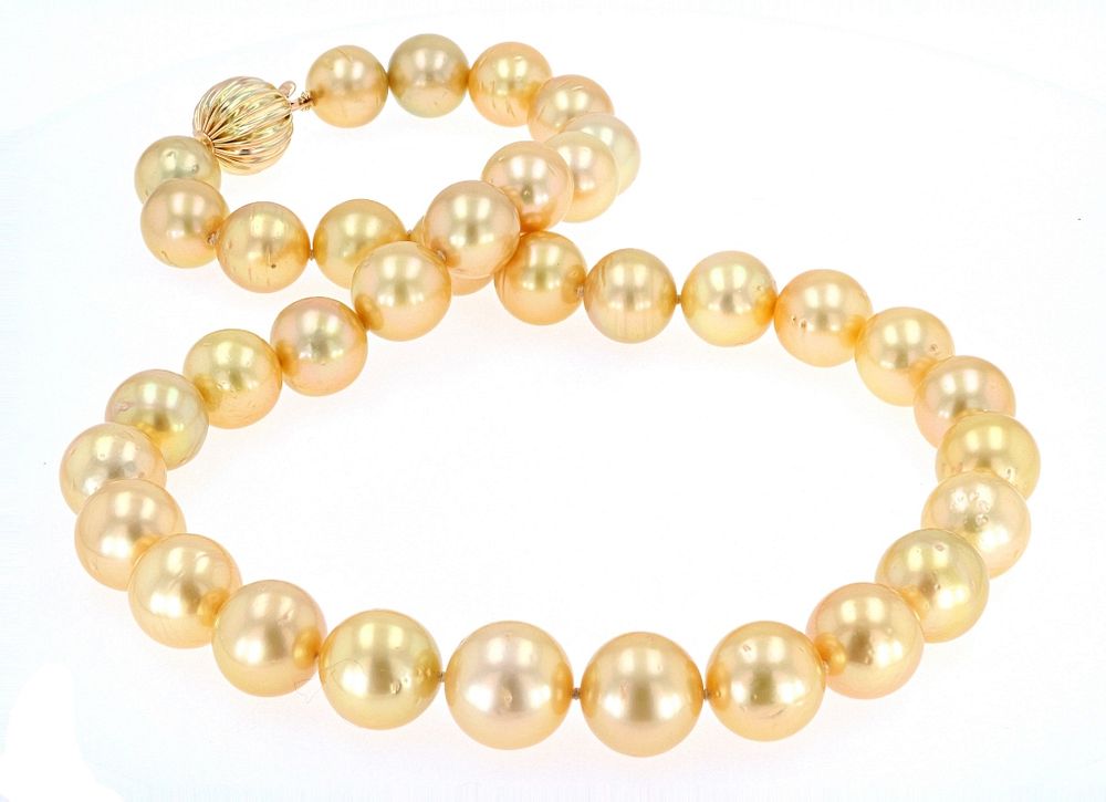 Appraisal: Golden South Sea Pearl K Gold Necklace Featured in this