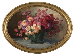 Appraisal: Constatin Westchiloff Still life with carnations signed lower right C