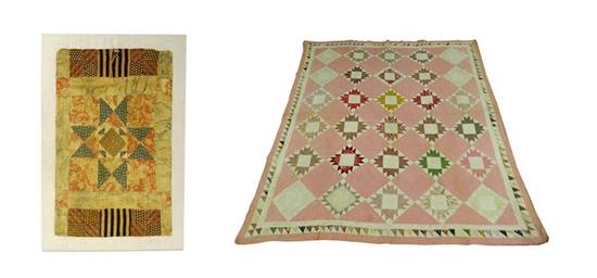 Appraisal: TEXTILES two mid- th C pieces American quilt c cotton