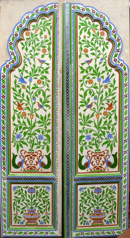 Appraisal: A PAIR OF INLAID DOORS rectangular each with a projecting