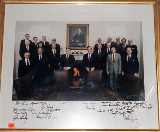 Appraisal: Presidential Autographs Original signed group photo of President Reagan Vice