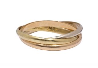 Appraisal: Cartier k tri-color gold trinity ring comprised of three k