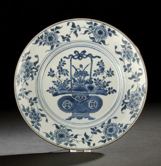 Appraisal: Chinese Export Blue and White Porcelain Plate Qianlong Reign -