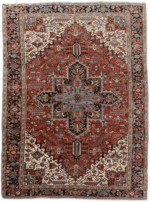 Appraisal: Heriz Carpet Persian mid th century star-shaped central medallion with