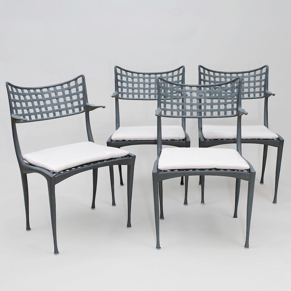 Appraisal: Set of Four Dan Johnson Coated Metal 'Gazelle' Chairs With