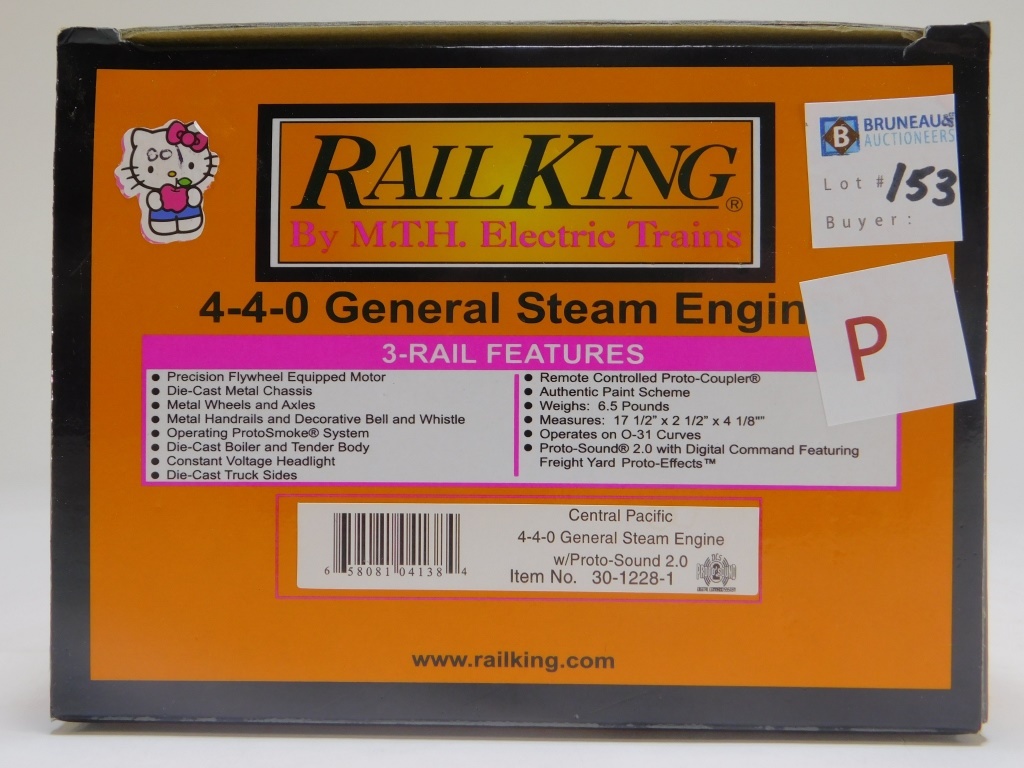 Appraisal: RAIL KING CENTRAL PACIFIC GENERAL STEAM ENGINE Item no -