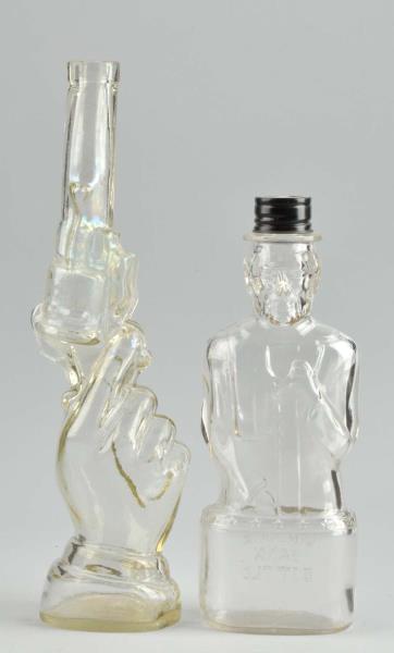 Appraisal: Lot Of Figural Glass Bottles This lot includes a bottle