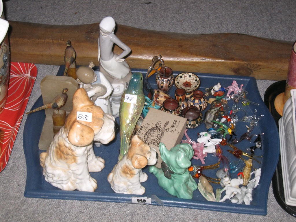 Appraisal: Tray lot of assorted animal figures etc to include Sylvac