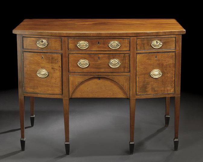 Appraisal: George III Mahogany Bowfront Sideboard first quarter th century the