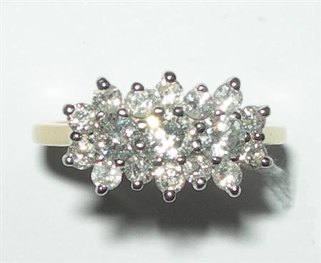 Appraisal: An ct gold mounted diamond cluster ring of floral design