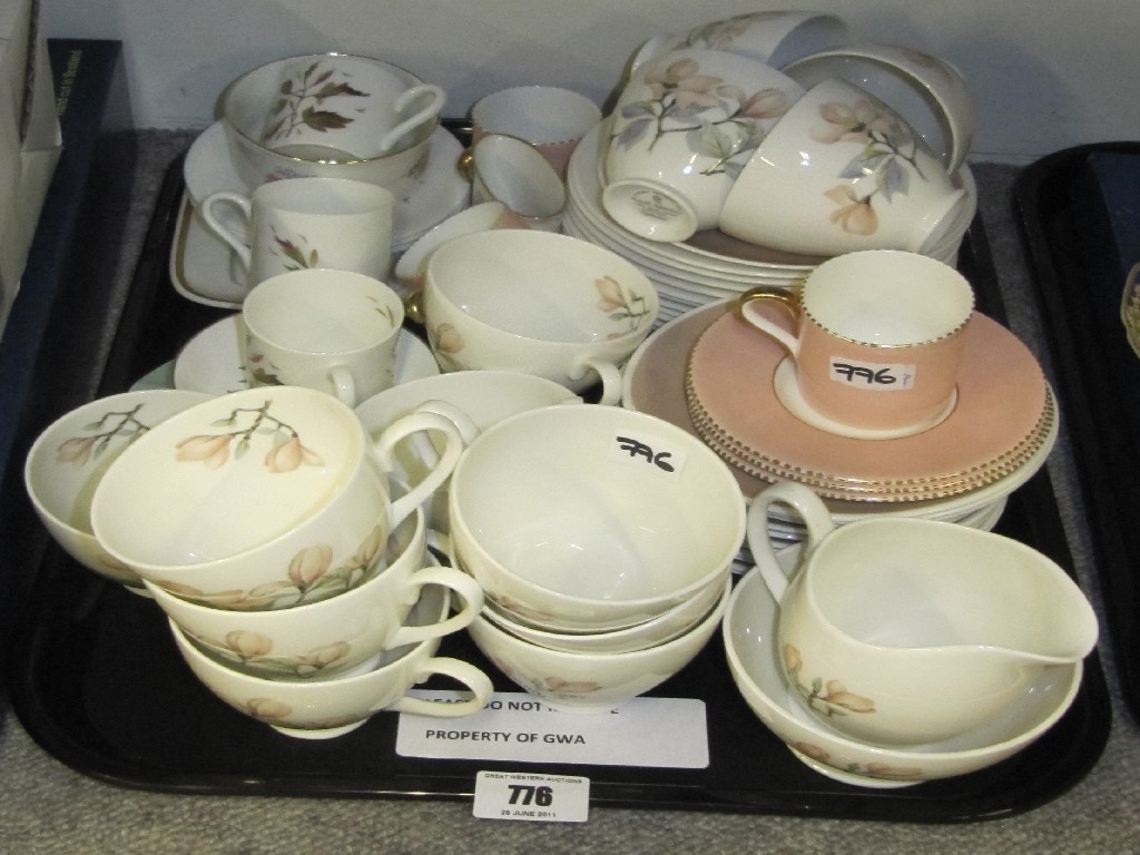 Appraisal: Tray of assorted teawares to include Royal Adderley 'Ophelia' Wedgwood