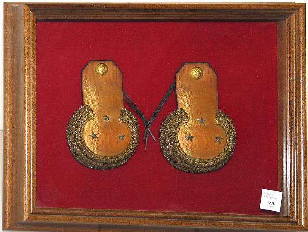 Appraisal: A pair of Imperial Russian naval captain's epaulets The epaulets