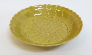 Appraisal: Yellow Glaze Porcelain Yongzheng Plate Yellow Glaze Porcelain Yongzheng Plate