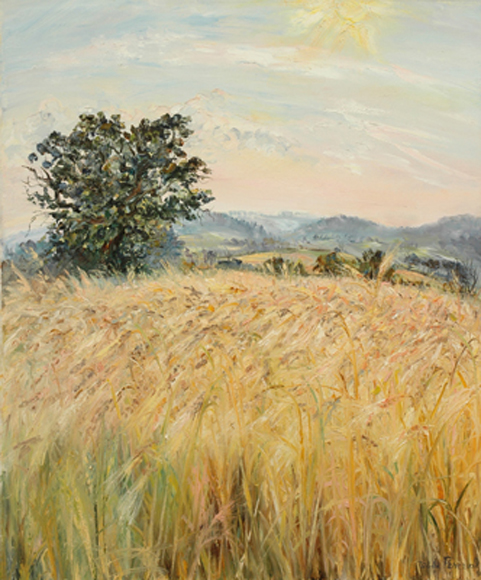 Appraisal: Tessa Perceval born Wheat Field in Wales oil on canvas