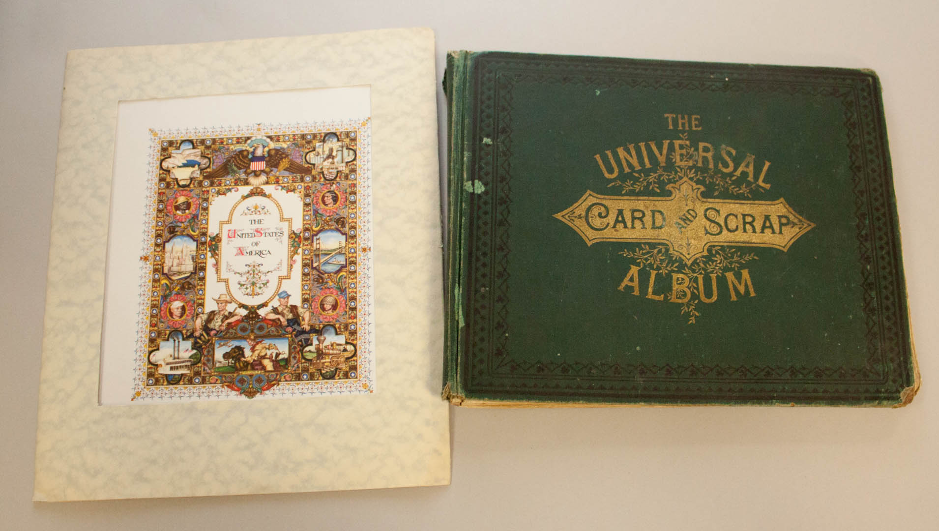 Appraisal: Ephemera Trade card album together with a folio of lithography