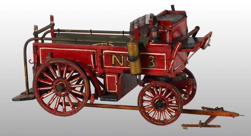 Appraisal: Wooden No Horse-Drawn Fire Engine Model Description Circa s Comes