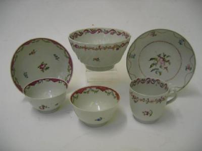 Appraisal: A NEW HALL TEA BOWL AND SAUCER th century painted