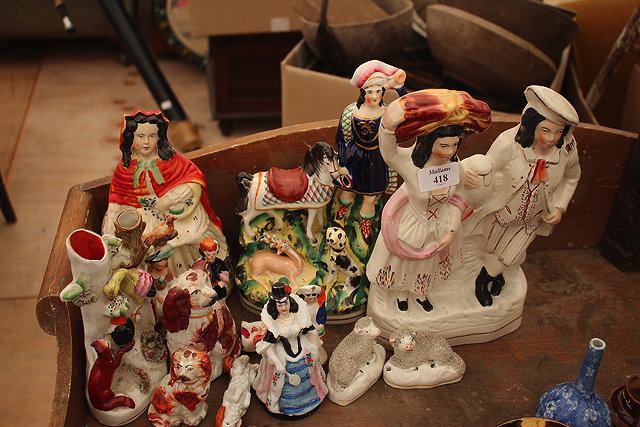 Appraisal: A SMALL GROUP OF VARIOUS VICTORIAN STAFFORDSHIRE FLAT BACK FIGURINES