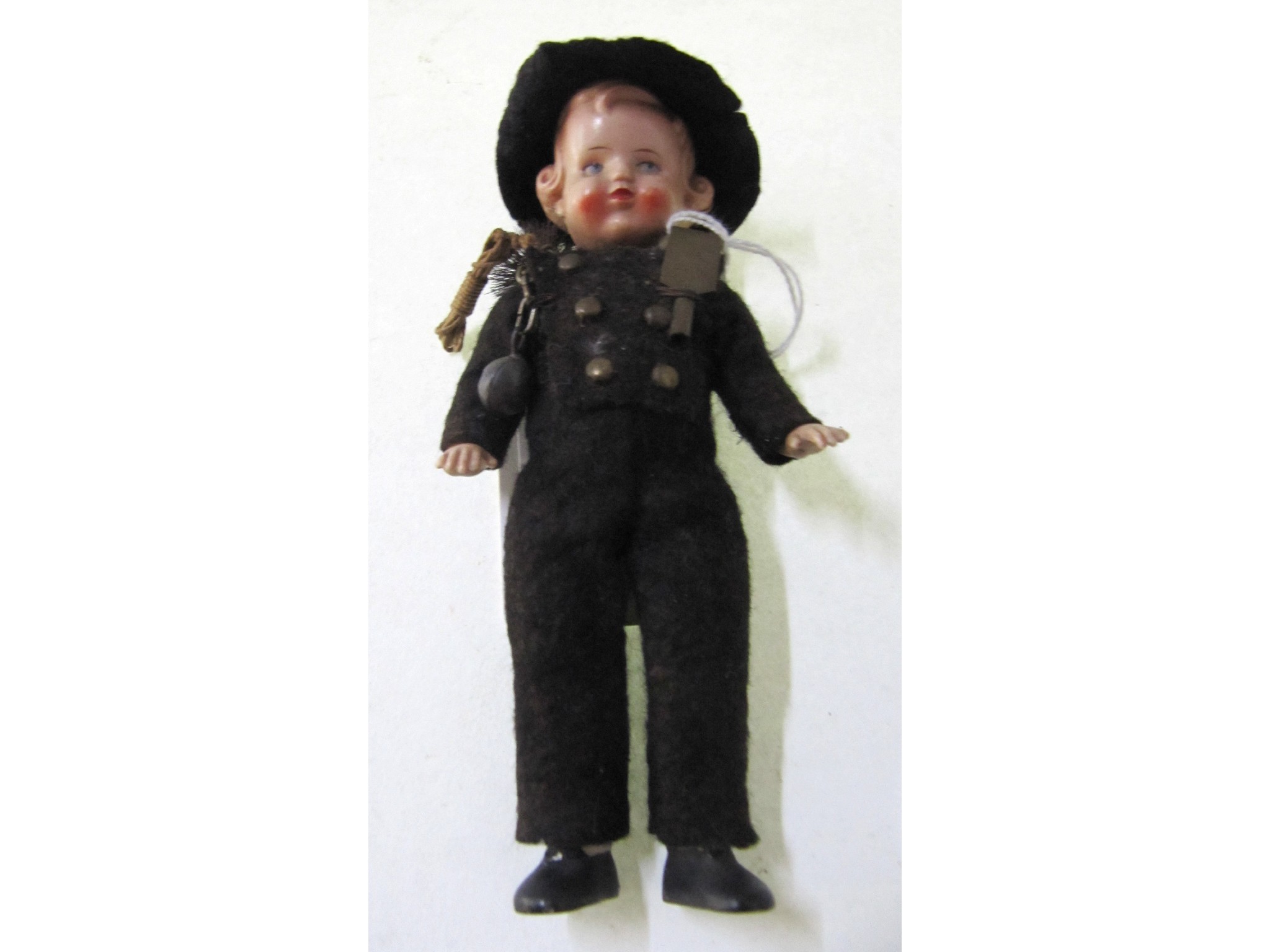 Appraisal: A miniature boy doll - a chimney sweep