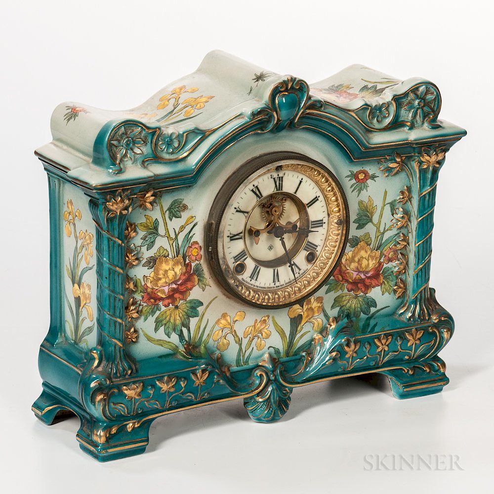 Appraisal: Ansonia Royal Bonn La Palma China Case Clock Ansonia Royal