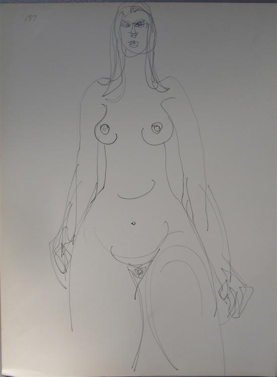 Appraisal: Gaston Tyko b eighty sketches of nude female figures felt