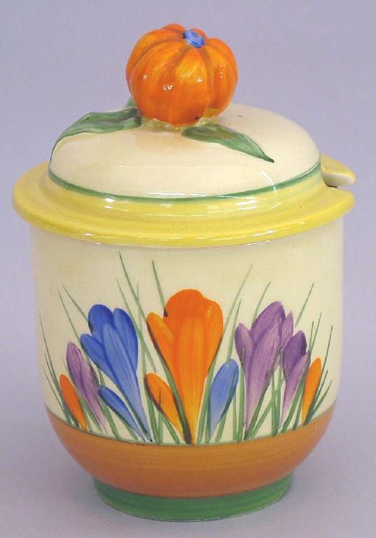 Appraisal: Unusual 'Autumn Crocus' preserve pot and moulded cover high