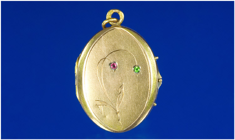 Appraisal: Russian ct Gold Locket With Hinged Opening The Front Set