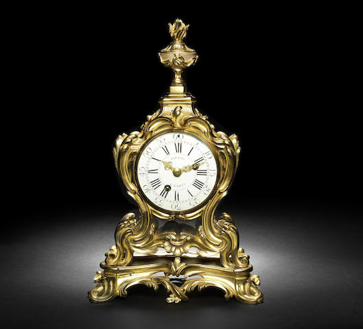 Appraisal: A good mid th century French ormolu mantel clock with