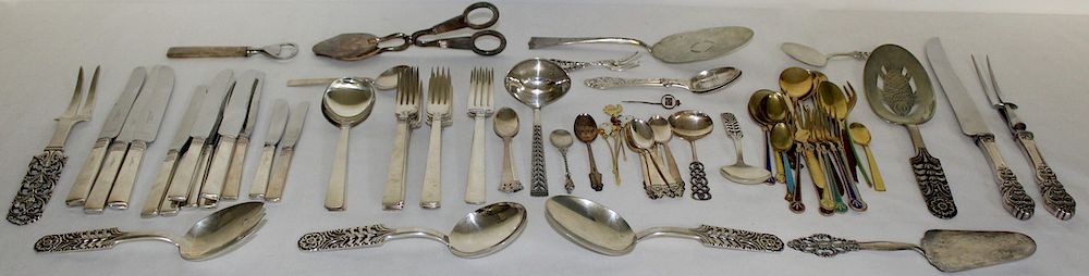 Appraisal: SILVER Assorted Sterling and Silver Flatware Includes a partial TH