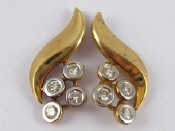 Appraisal: A pair of yellow metal tests carat gold diamond earrings