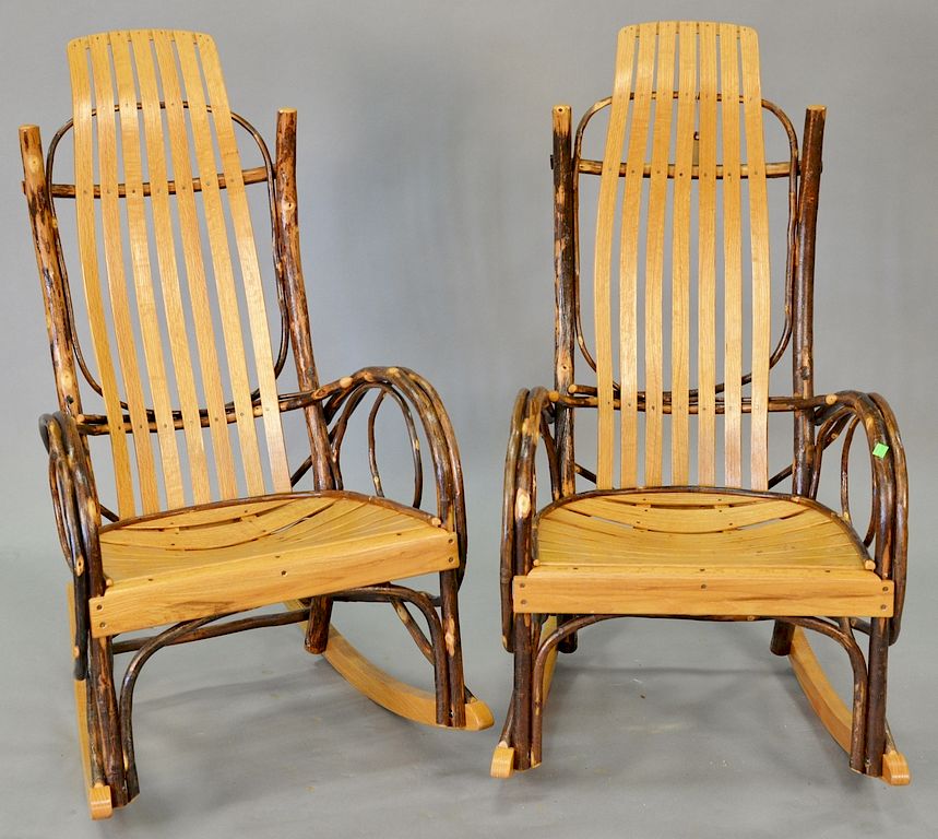 Appraisal: Pair of adirondack style rockers Davis Wentz New Paris PA