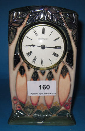 Appraisal: Moorcroft Mantle clock decorated with leaves Height cm