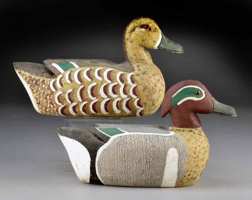 Appraisal: Greenwing Teal Duck Decoys - PairBoth appear to have original