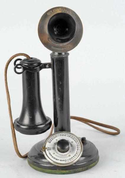 Appraisal: Select-O-Phone Candlestick Telephone Description Circa Black over brass and marked