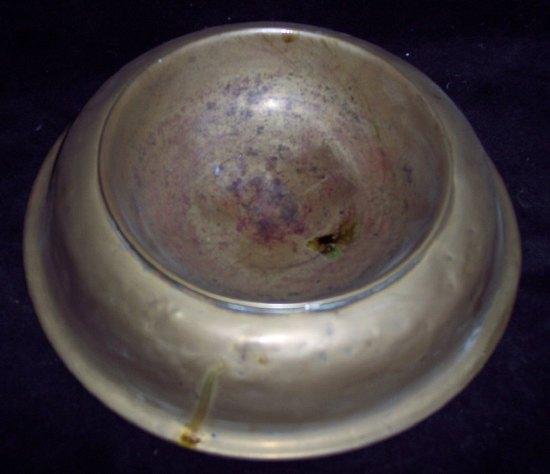 Appraisal: A circular brass dog bowl cm diameter