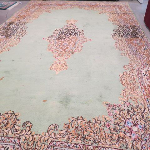 Appraisal: Kerman Handmade Room Size Rug central floral medallion and borders