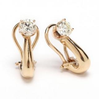 Appraisal: KT Gold and Diamond Earrings each set to the top