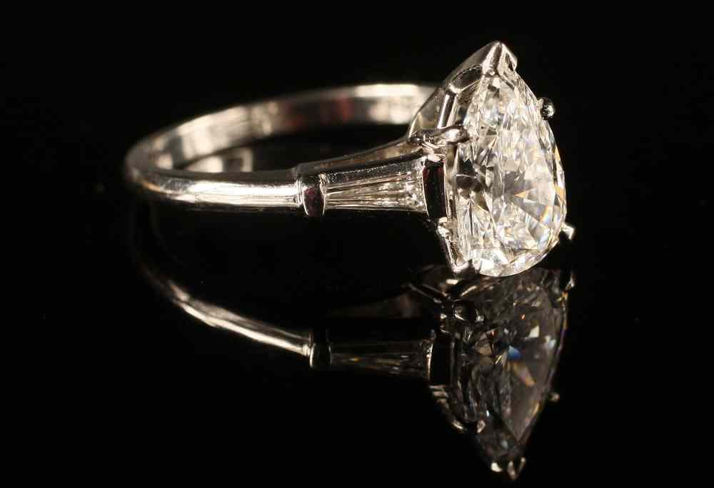 Appraisal: LADY'S RING - One Platinum Engagement Ring classic vintage design