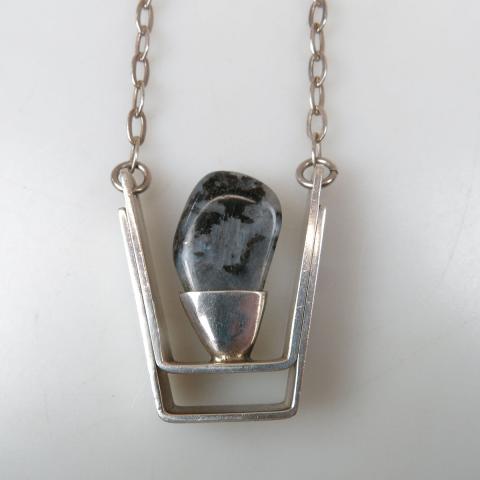 Appraisal: Erling Christophersen Norwegian Sterling Silver Pendant set with a granite