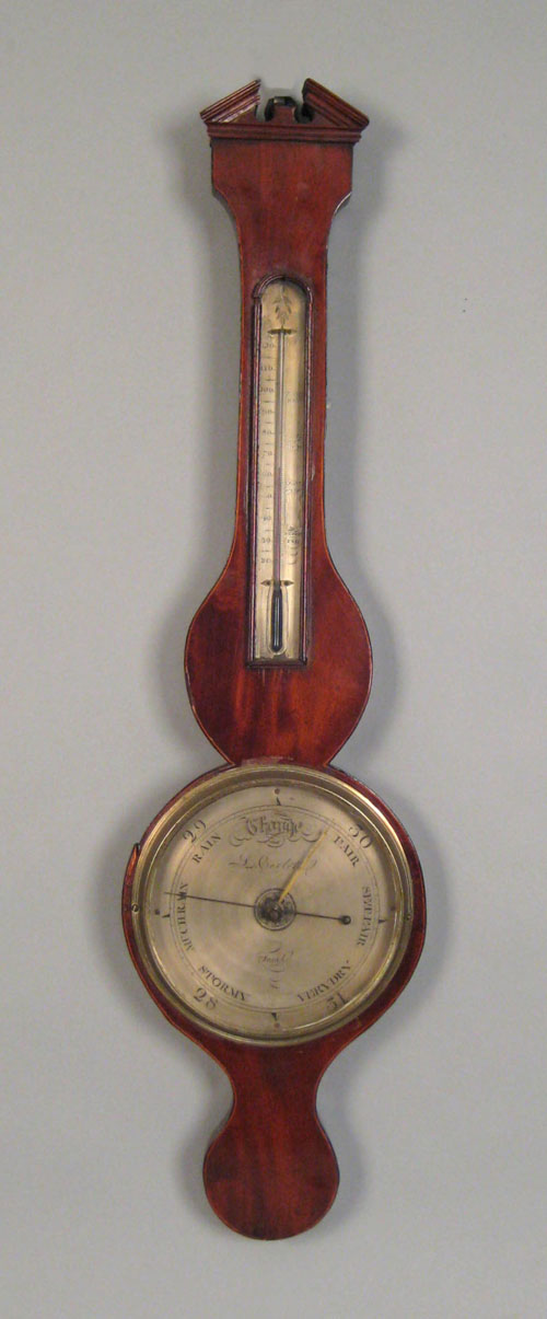 Appraisal: Victorian mahogany banjo barometer by L Cerletti th c the