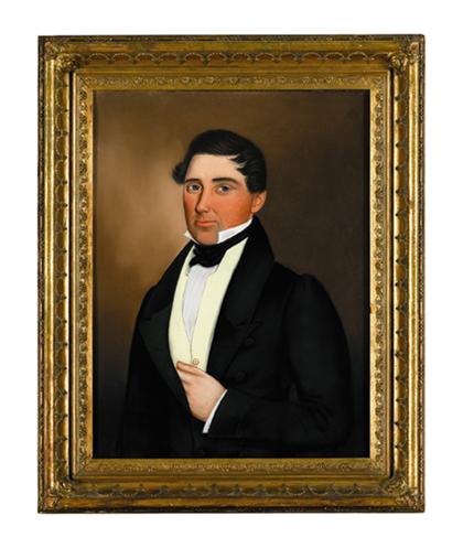 Appraisal: American School th century portrait of a young man Unsigned