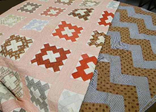 Appraisal: Two pieced cotton patchwork quilts one a friendship quilt with