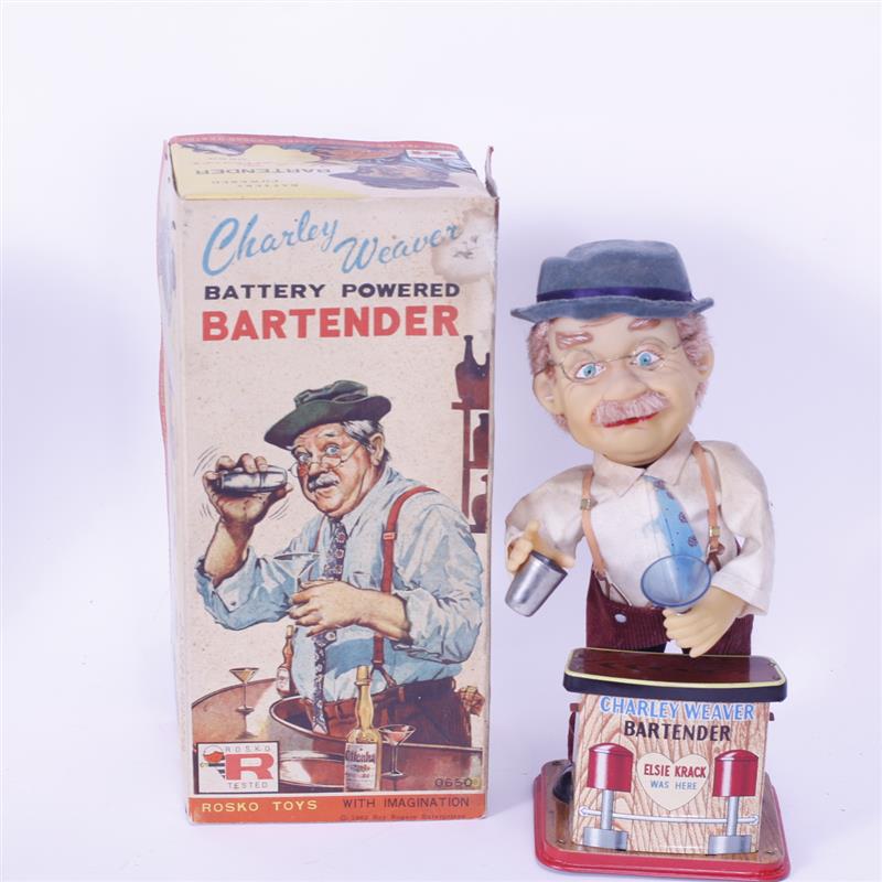 Appraisal: Rosko Toys Charley Weaver Battery Powered Bartender Mechanical Toy x