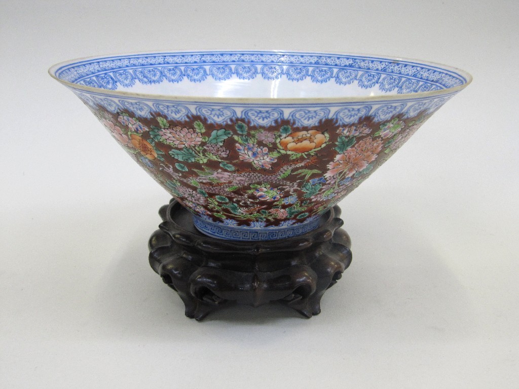 Appraisal: Chinese eggshell bowl decorated with flowers